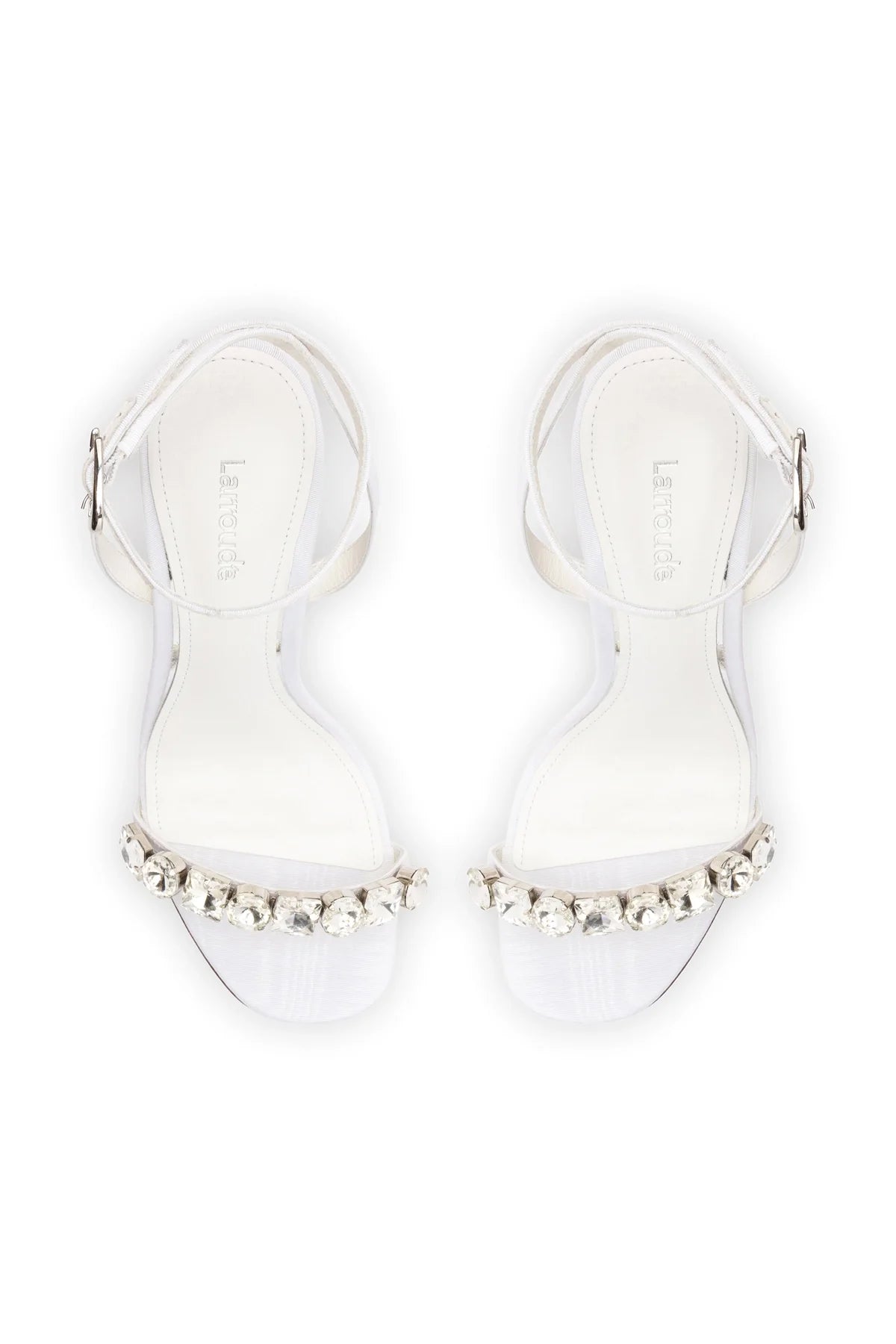 Larroude Calypso Sandal In White Fabric