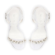 Larroude Calypso Sandal In White Fabric