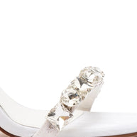 Larroude Calypso Sandal In White Fabric