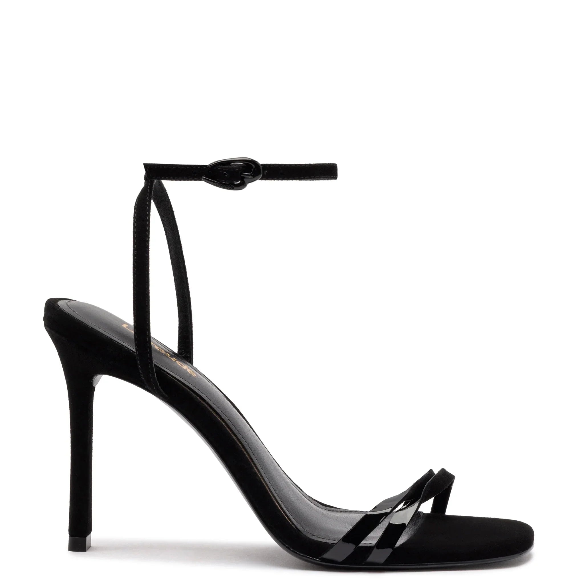 Larroude Vesper Sandal In Black Suede