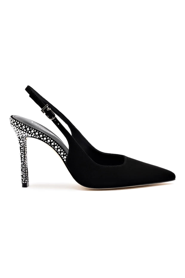 Kaitlan Crystal Pump In Black Suede