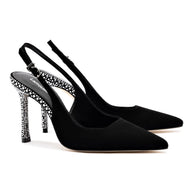 Kaitlan Crystal Pump In Black Suede