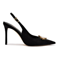 Larroudé X Libertine Eye Pump Hi In Black Fabric