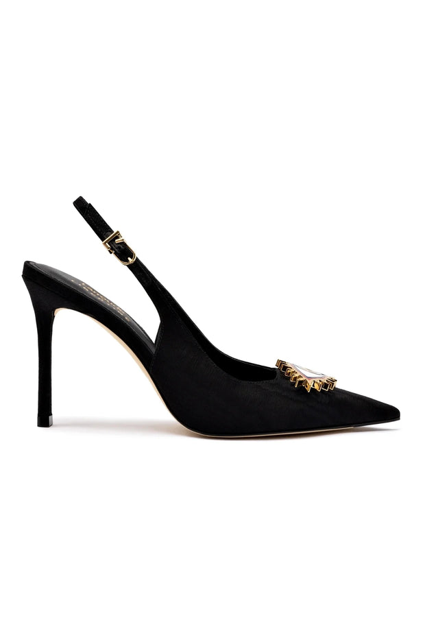 Larroudé X Libertine Eye Pump Hi In Black Fabric