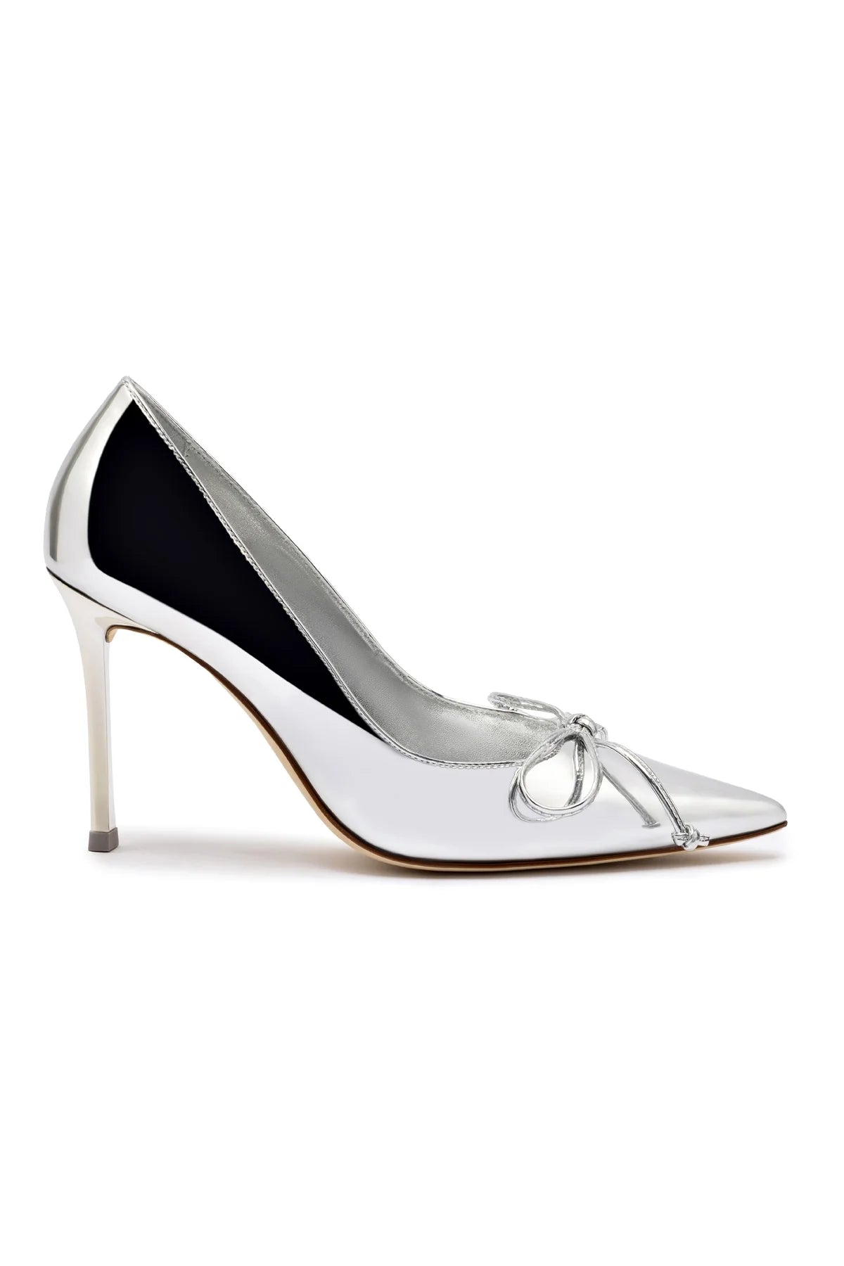 Larroude Linda Pump In Silver Specchio