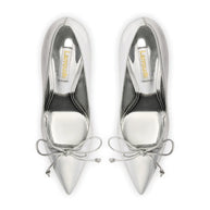 Larroude Linda Pump In Silver Specchio
