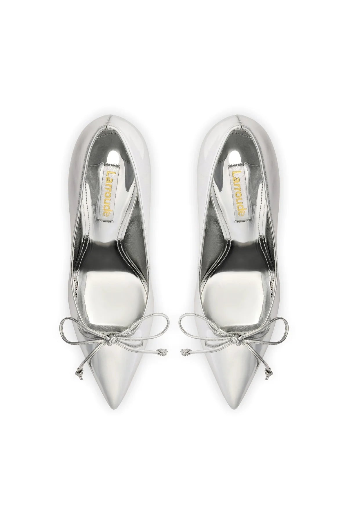Larroude Linda Pump In Silver Specchio