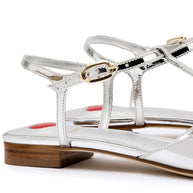 Larroude Grace Flat In Silver Specchio