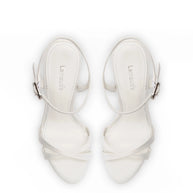 Larroude Angelina Sandal In White Satin