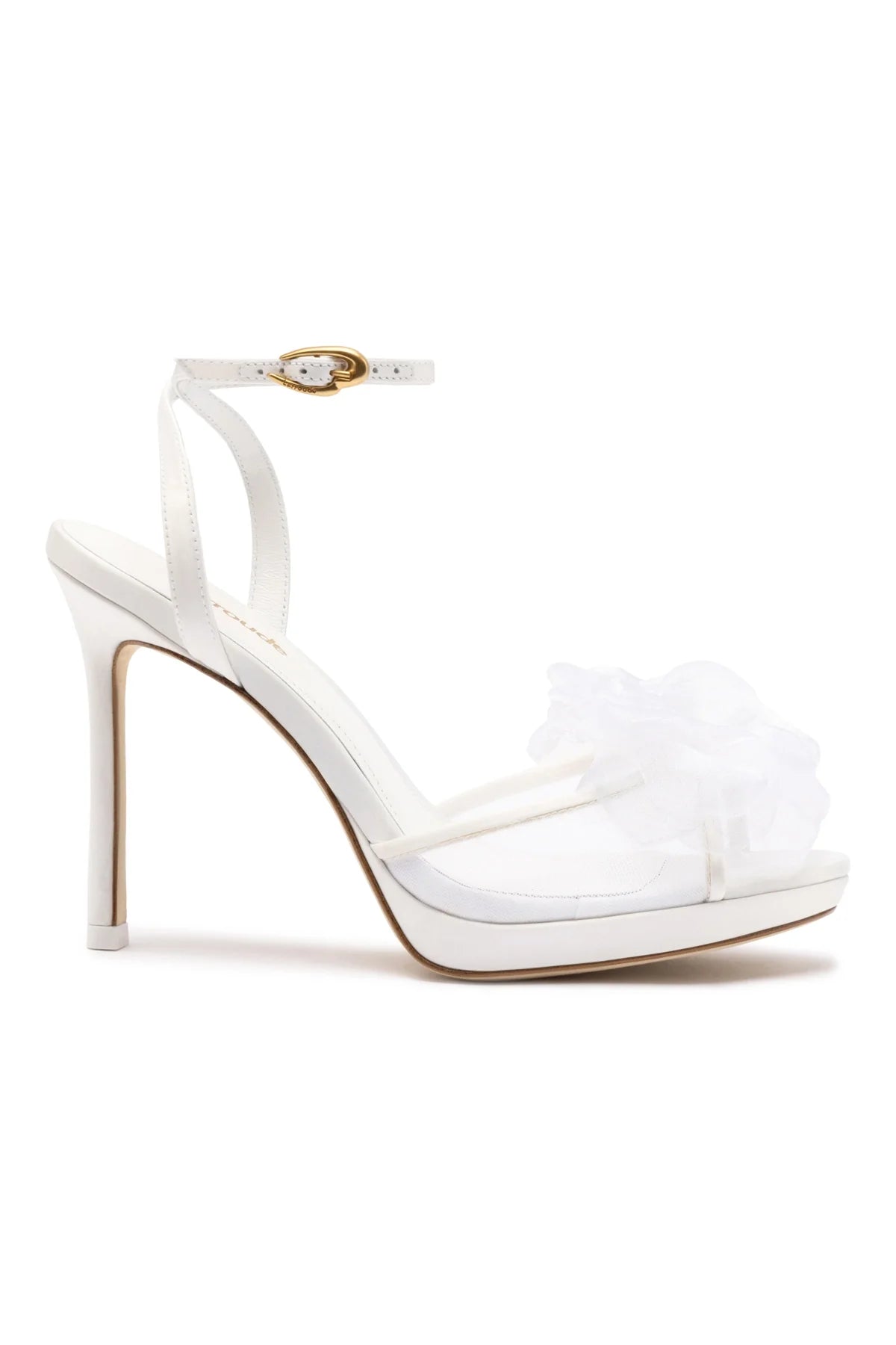 Larroude Salma Platform Sandal In White Satin