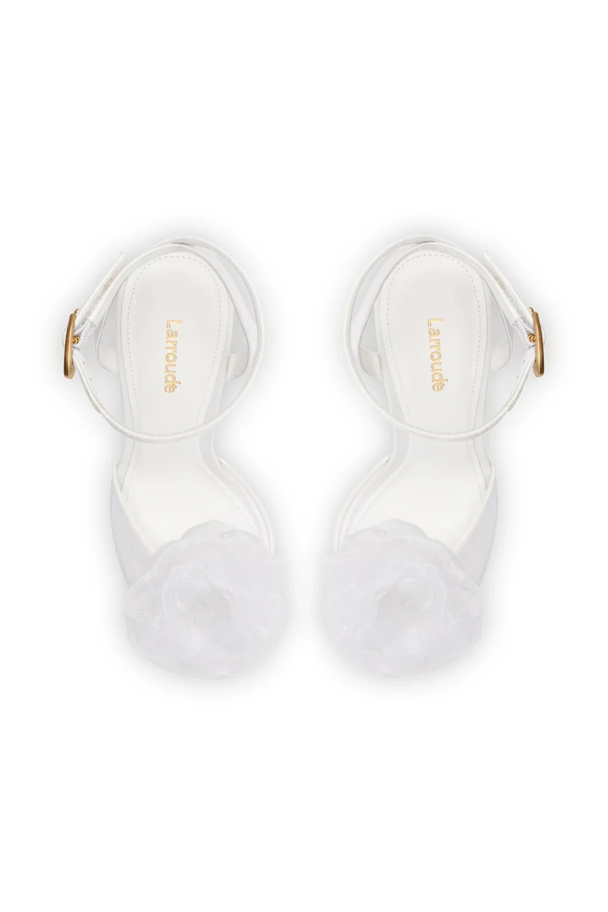 Larroude Salma Platform Sandal In White Satin