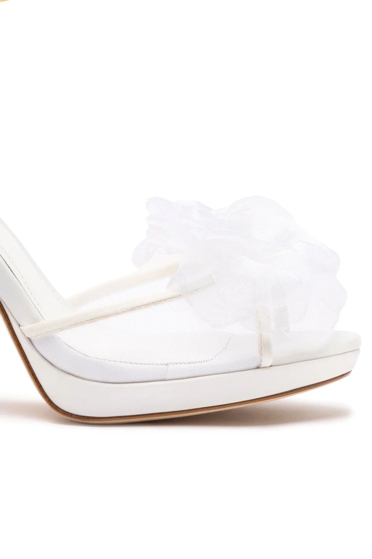 Larroude Salma Platform Sandal In White Satin