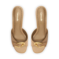 Larroude Verona Mule In Hazelnut Leather