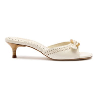 Larroude Verona Mule In Ivory Leather