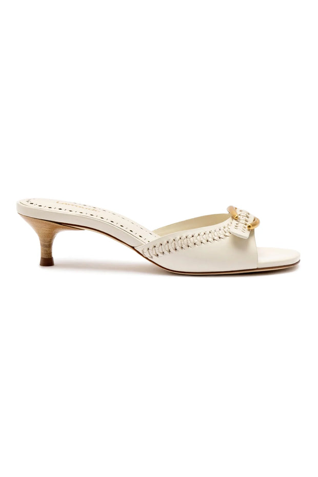 Larroude Verona Mule In Ivory Leather