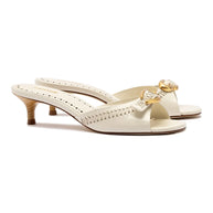 Larroude Verona Mule In Ivory Leather