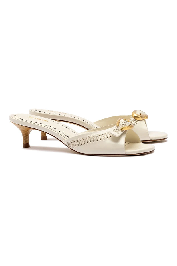 Larroude Verona Mule In Ivory Leather