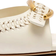 Larroude Verona Mule In Ivory Leather
