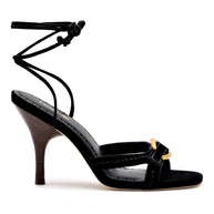 Verona Strappy Sandal In Black Suede