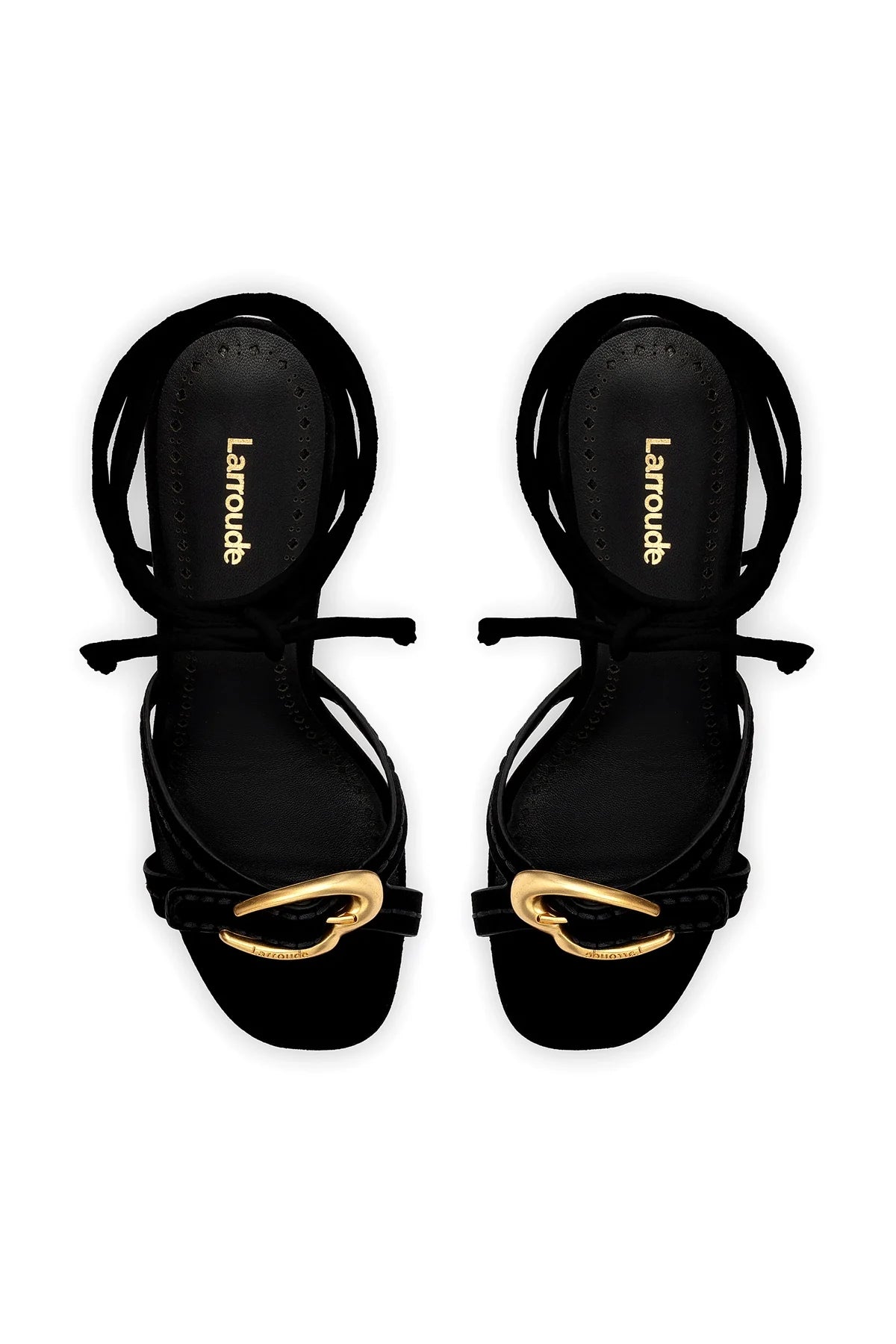 Verona Strappy Sandal In Black Suede