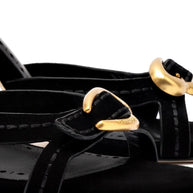 Verona Strappy Sandal In Black Suede