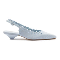 Larroude Florence Broderie Pump In Maya Denim