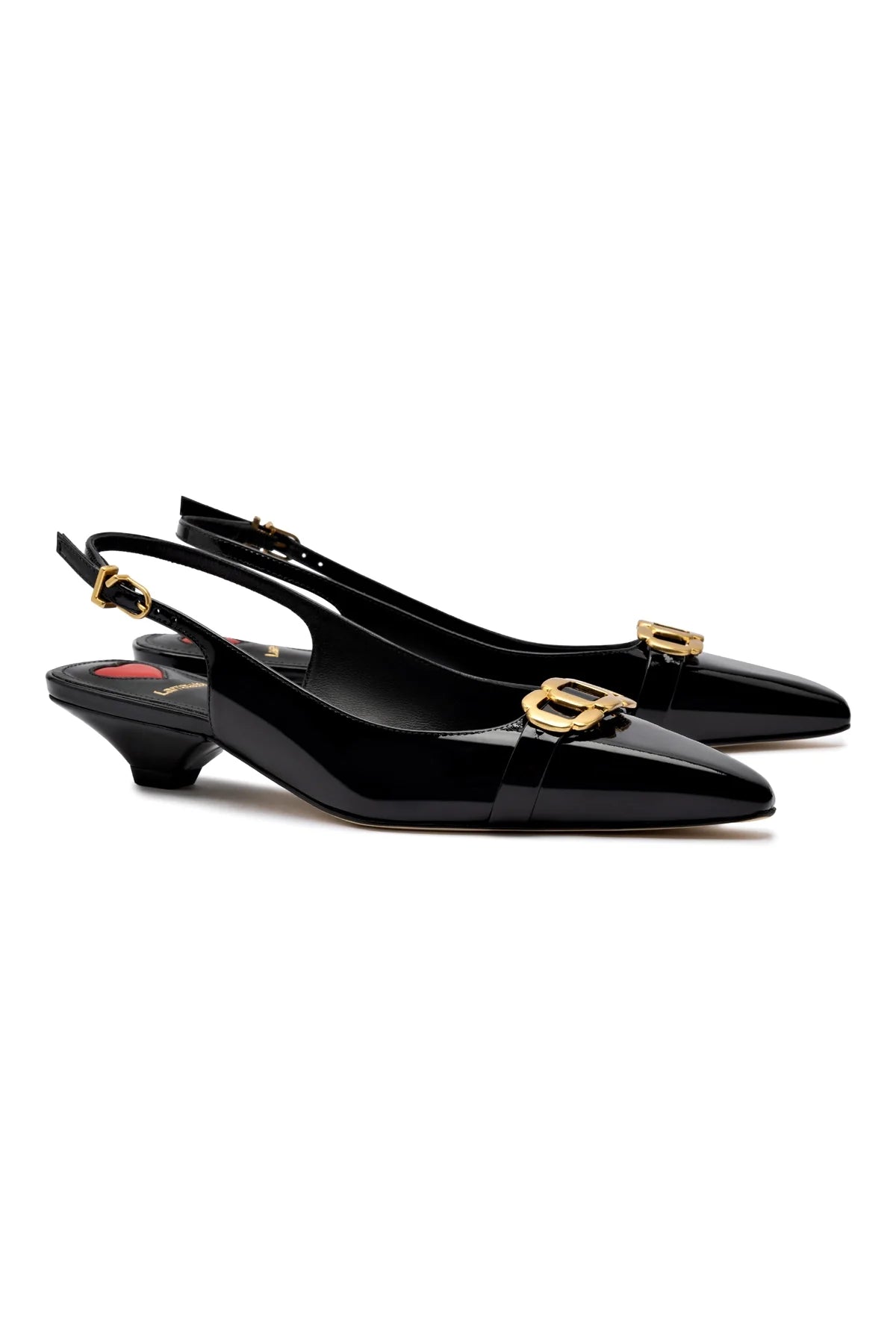 Larroude Franca Pump In Black Patent Leather