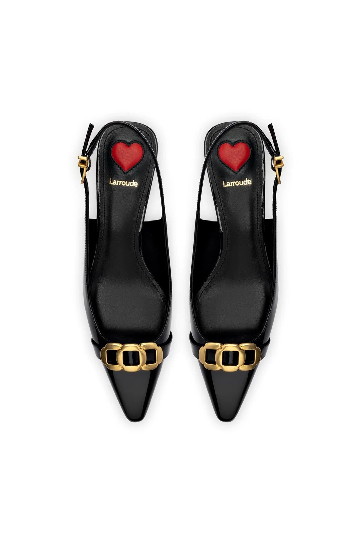 Larroude Franca Pump In Black Patent Leather