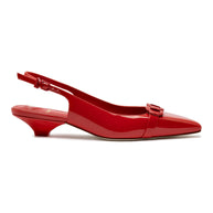 Larroude Franca Pump In Scarlet Patent Leather