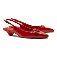 Larroude Franca Pump In Scarlet Patent Leather