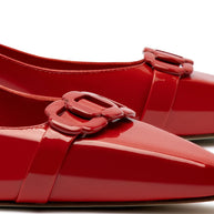 Larroude Franca Pump In Scarlet Patent Leather