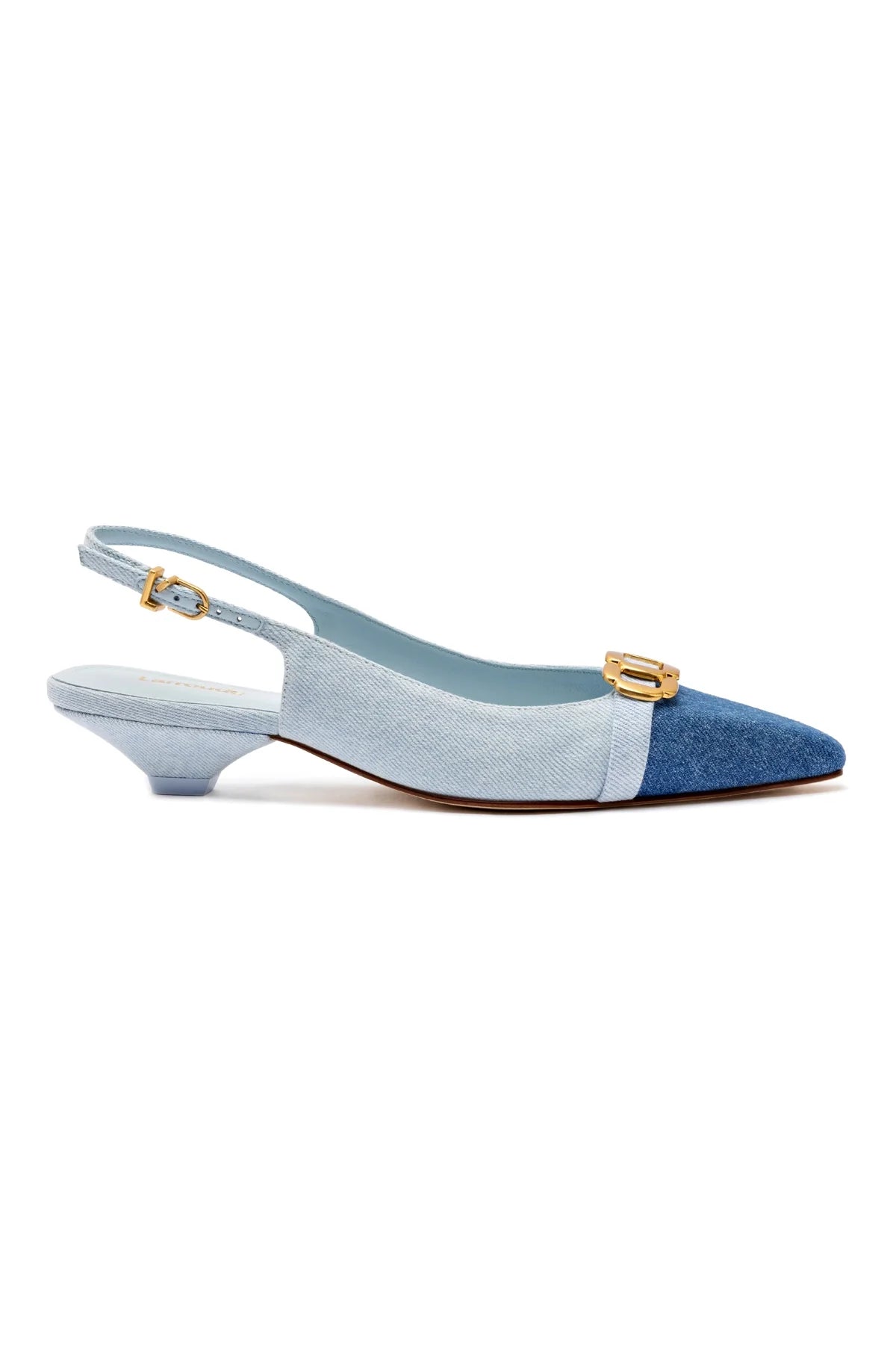 Larroude Franca Pump In Blue Denim