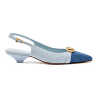 Larroude Franca Pump In Blue Denim