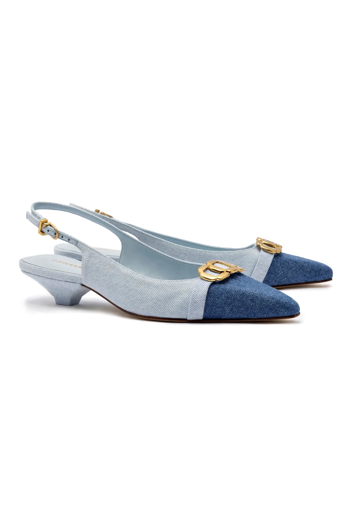 Larroude Franca Pump In Blue Denim