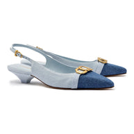 Larroude Franca Pump In Blue Denim