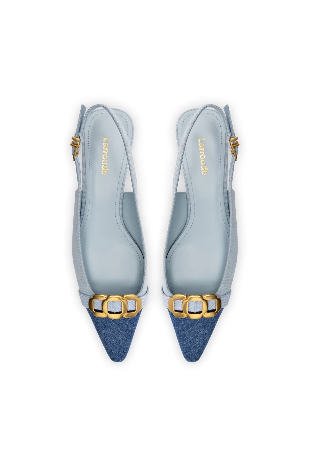 Larroude Franca Pump In Blue Denim