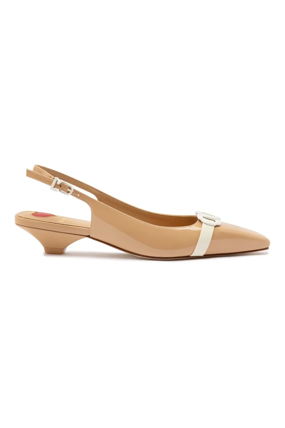 Larroude Franca Pump In Tan Patent Leather