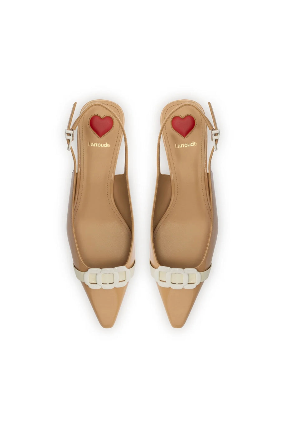 Larroude Franca Pump In Tan Patent Leather