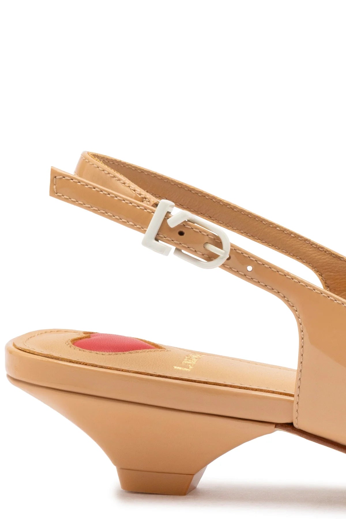 Larroude Franca Pump In Tan Patent Leather