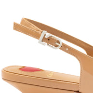 Larroude Franca Pump In Tan Patent Leather
