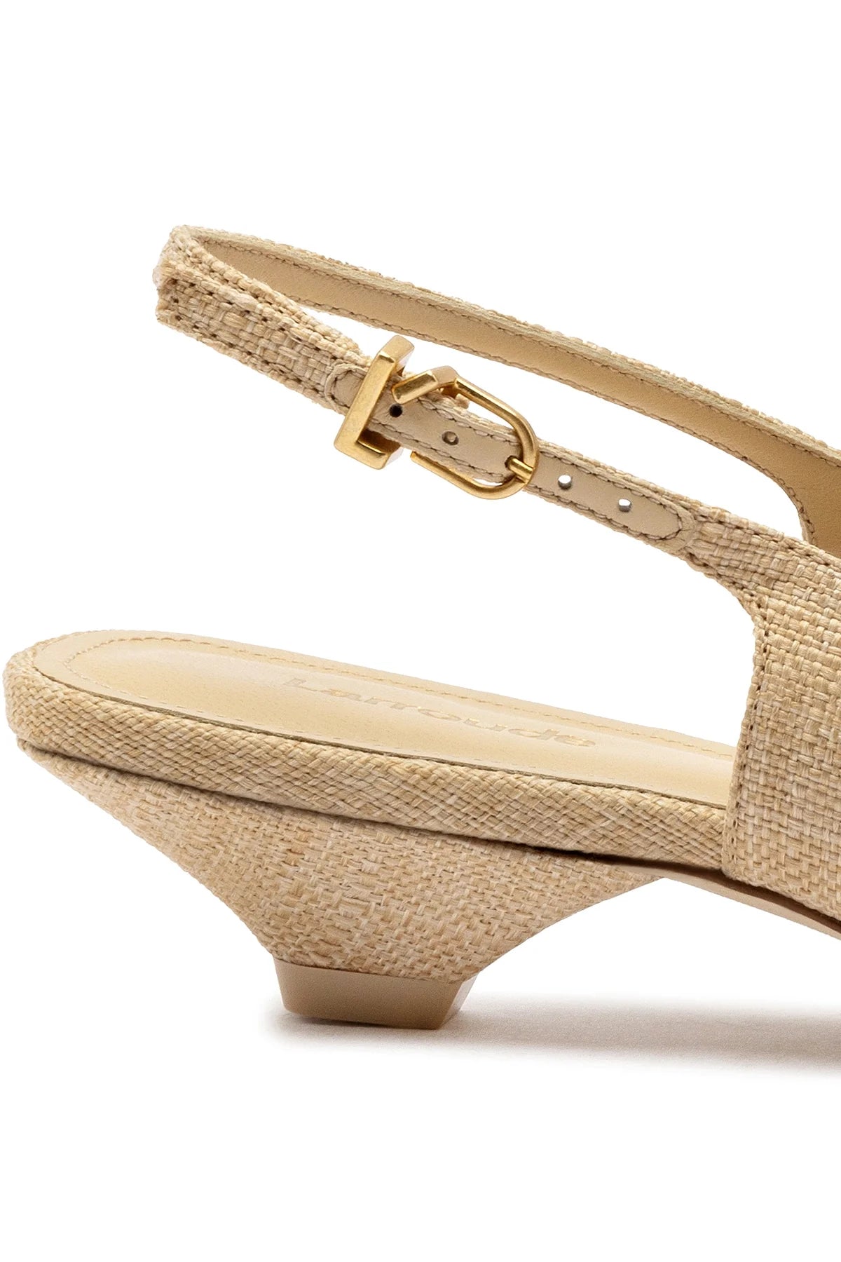 Larroude Franca Pump In Beige Raffia