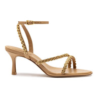 Larroude Milanina Mini Sandal In Tan Leather