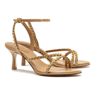 Larroude Milanina Mini Sandal In Tan Leather