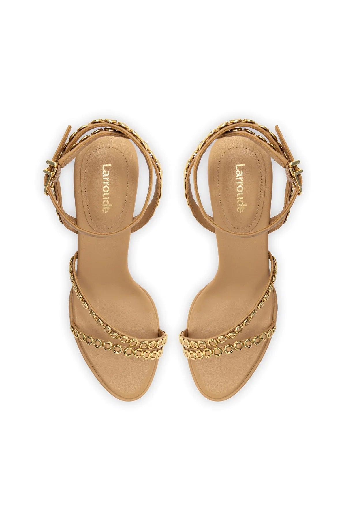 Larroude Milanina Mini Sandal In Tan Leather