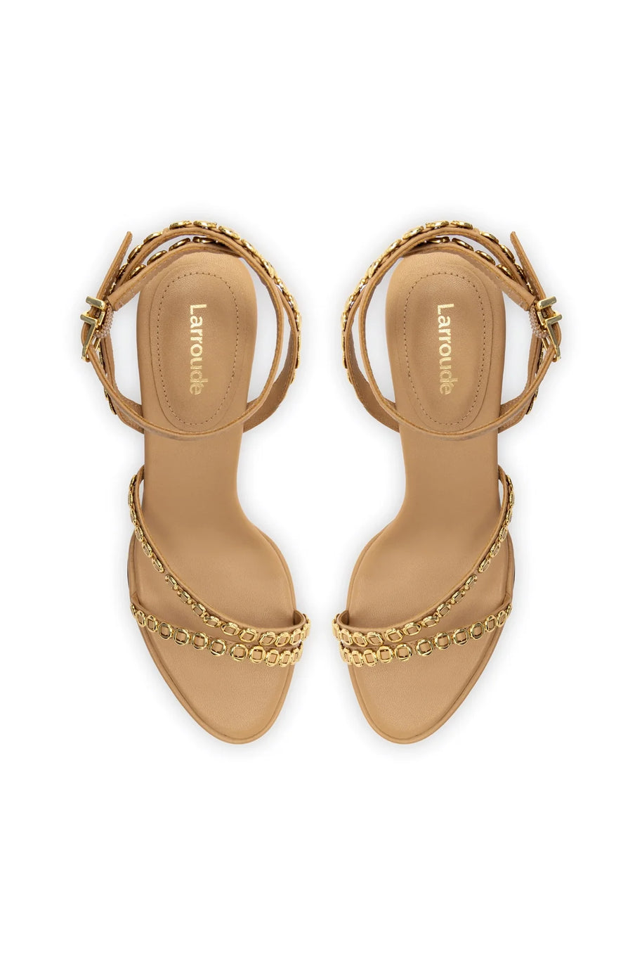 Larroude Milanina Mini Sandal In Tan Leather