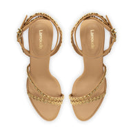 Larroude Milanina Mini Sandal In Tan Leather