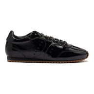 Larroude Stella Sneaker In Black Patent Leather