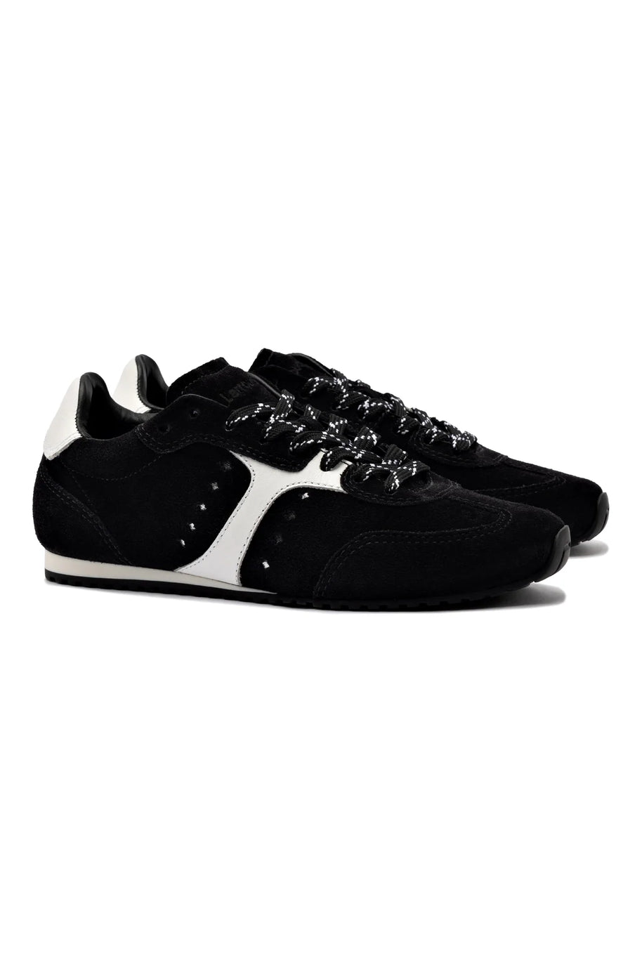 Larroude Stella Sneaker In Black Suede