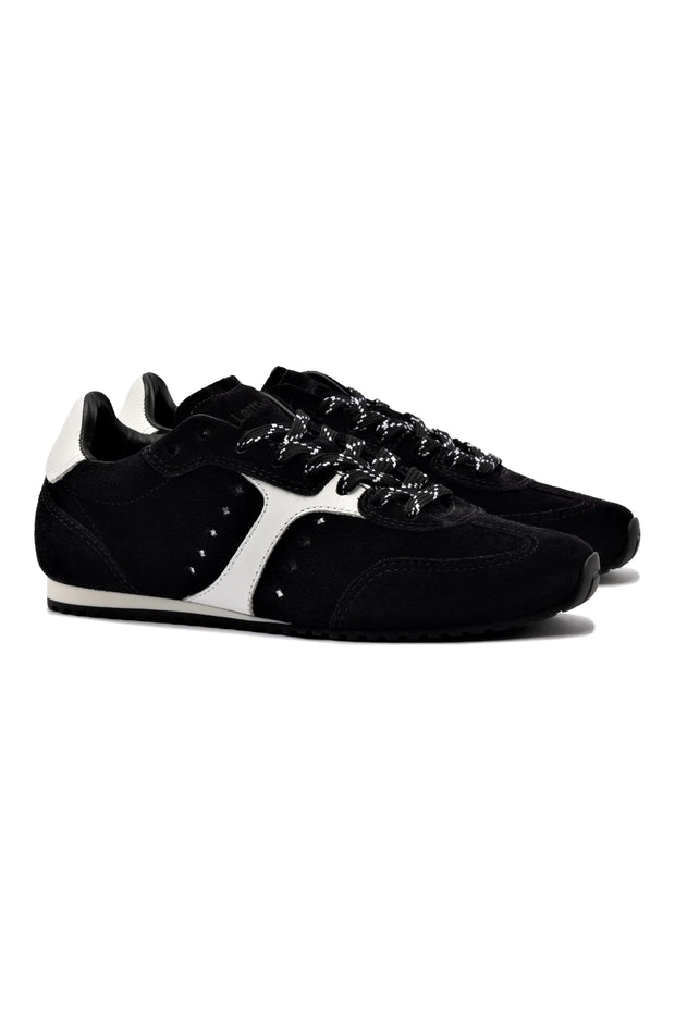 Larroude Stella Sneaker In Black Suede