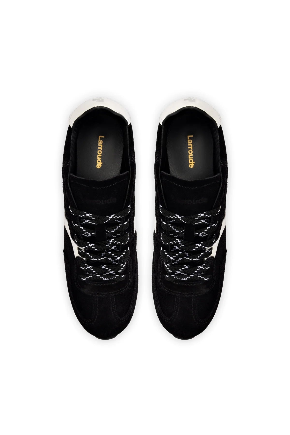Larroude Stella Sneaker In Black Suede